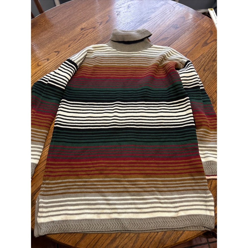 Woolrich Vintage Striped Turtleneck Sweater‎ Womens Medium Multi Color Knit